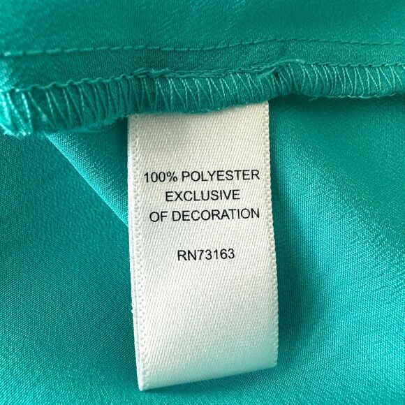 Spense Button Down Dress Women’s Size 4 Turquoise Tie Waist Lightweight - Picture 9 of 9